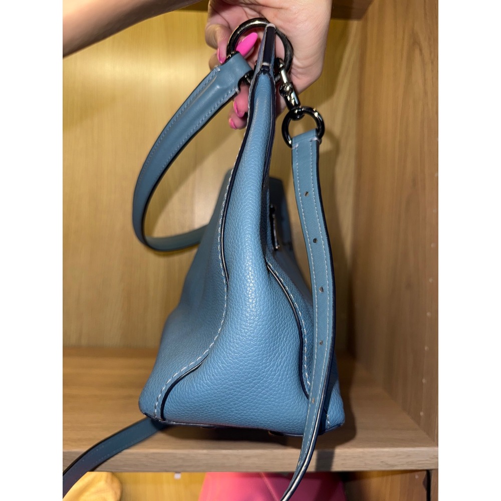 Coach Edie 31 Blue Pebbled Leather Shoulder Crossbody Bag - Picture 7 of 11